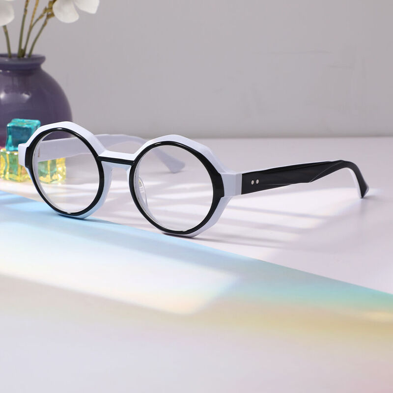 Mure Round White Glasses