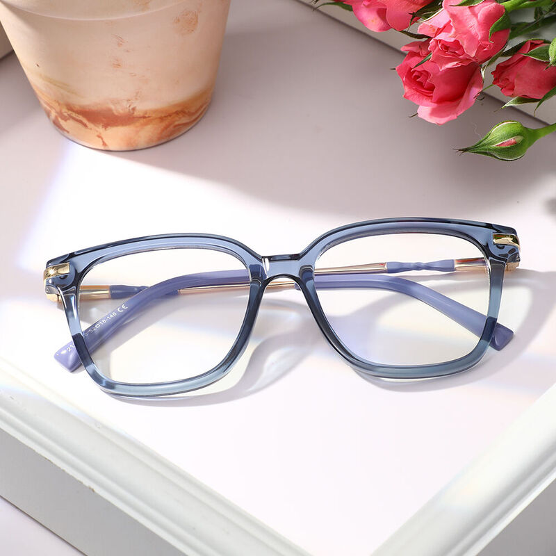 Franci Square Blue Glasses