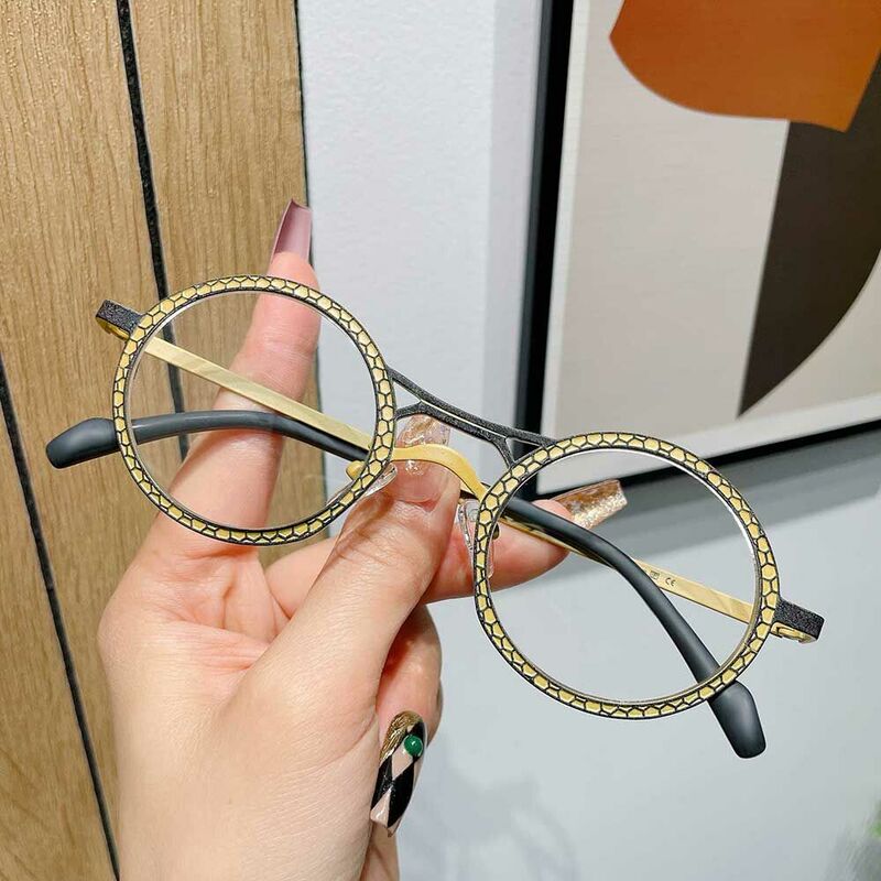 Lunettes de Vue Bart Ronde Jaune