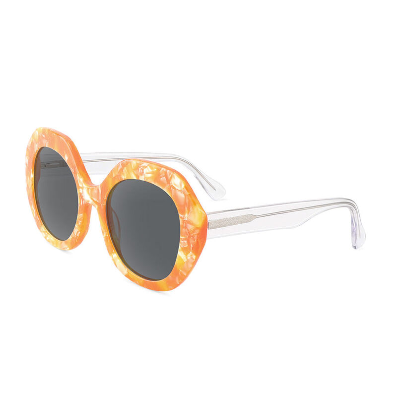 Seahigh Round Orange Sunglasses