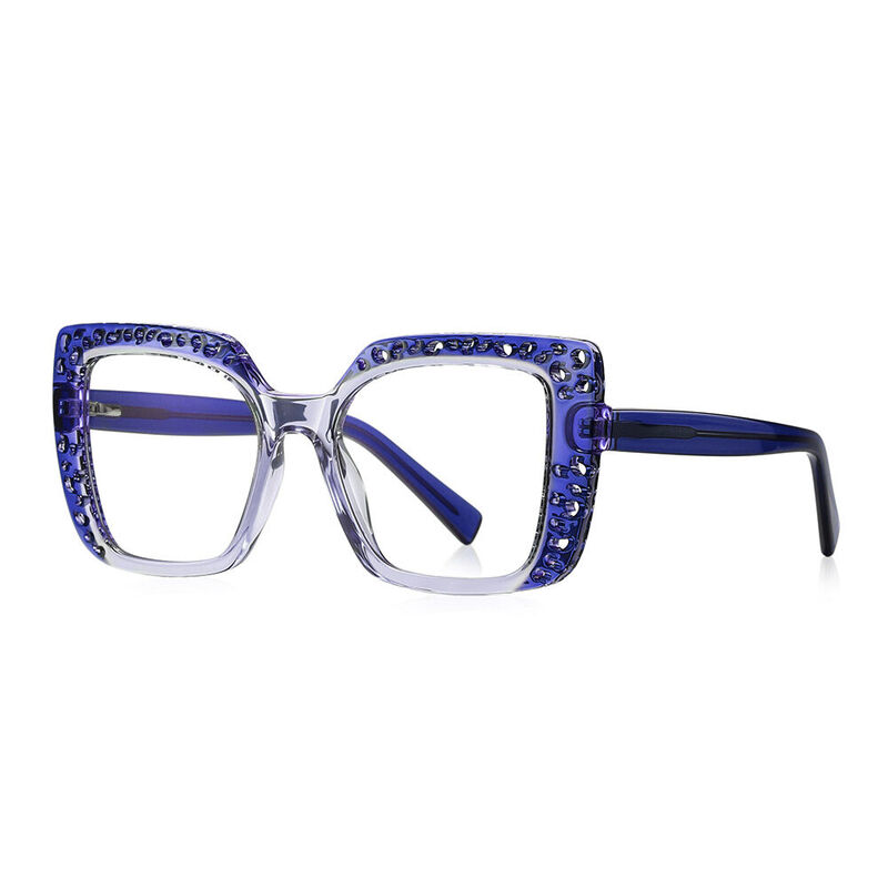 Bessem Cat Eye Blue Glasses