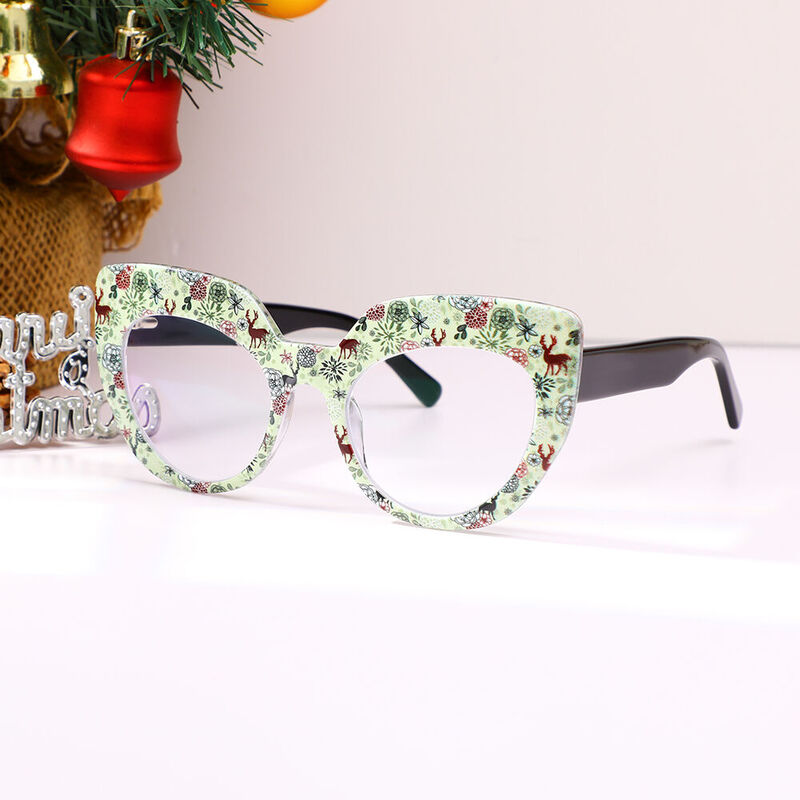 Frasei Cat Eye Light Green Glasses