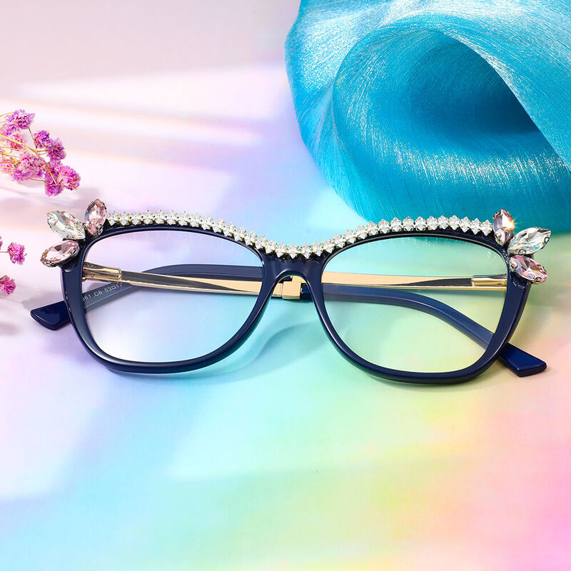 Augustus Cat Eye Blaue Brille