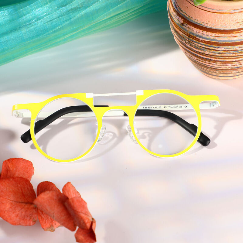 Woolley Round Yellow Glasses