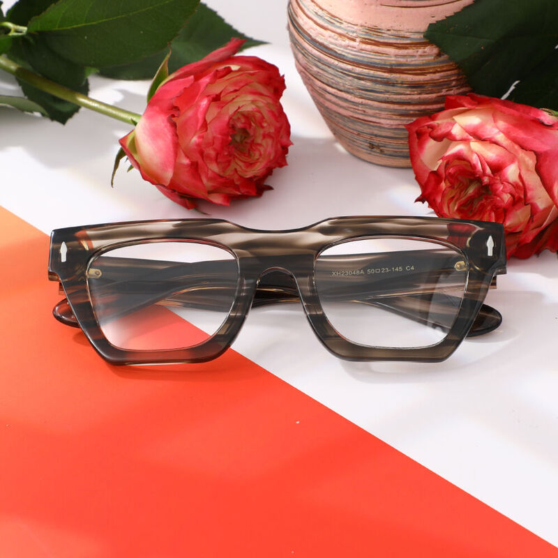 Zimmerm Square Brown Glasses