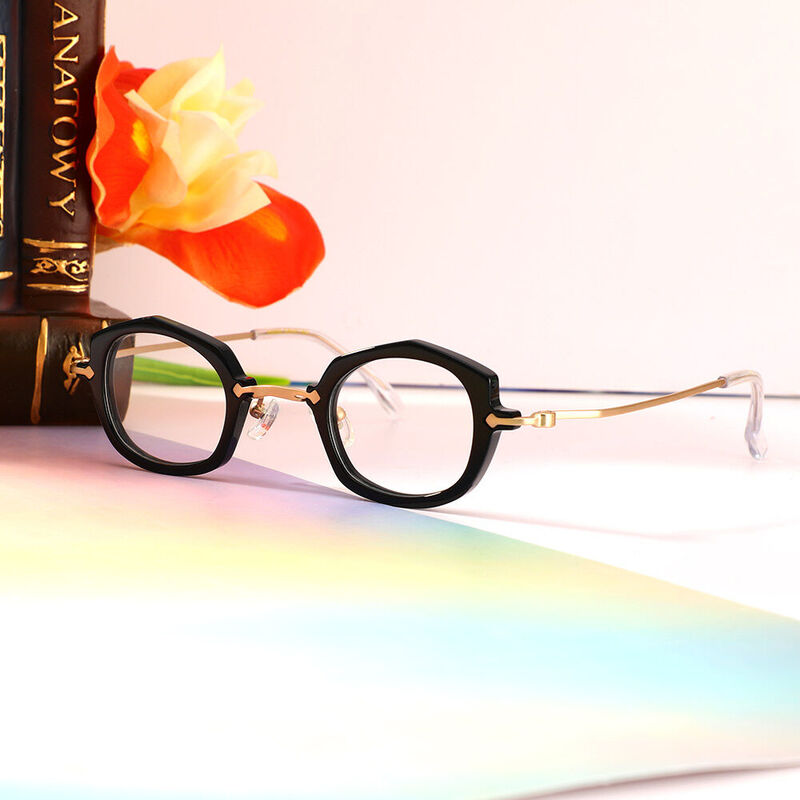 Simon Oval Black Glasses