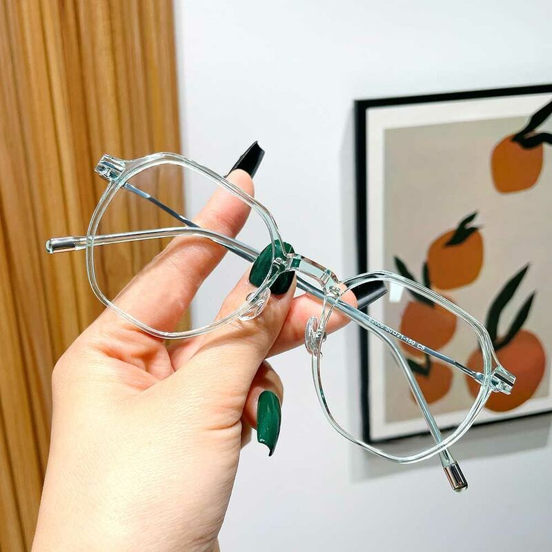 Curme Geometric Green Glasses