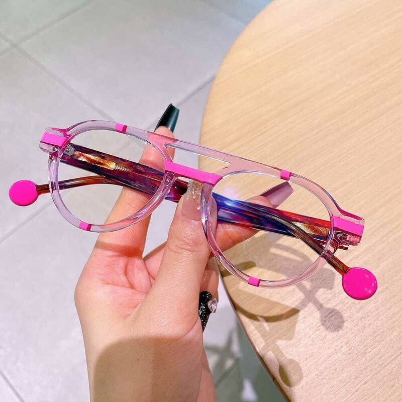 Leonard Aviator Pink Glasses