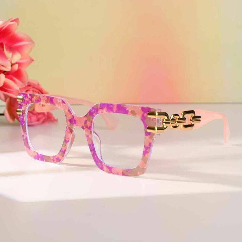 Nydia Square Pink Glasses