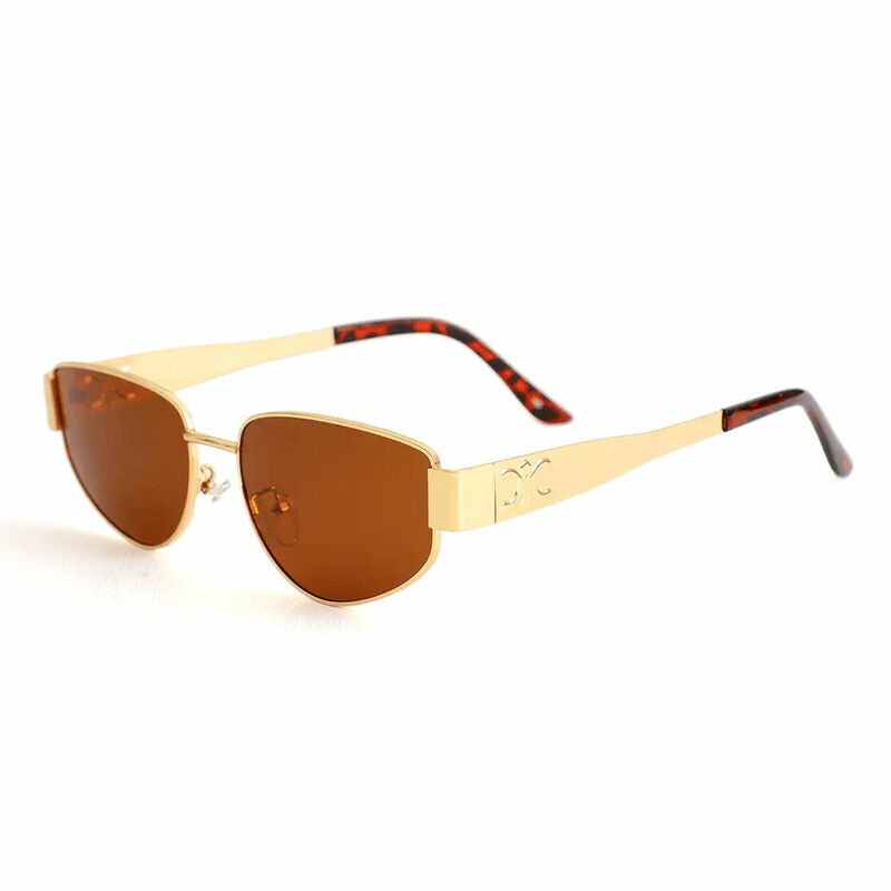 Gwendolyn Ovale Braune Sonnenbrille