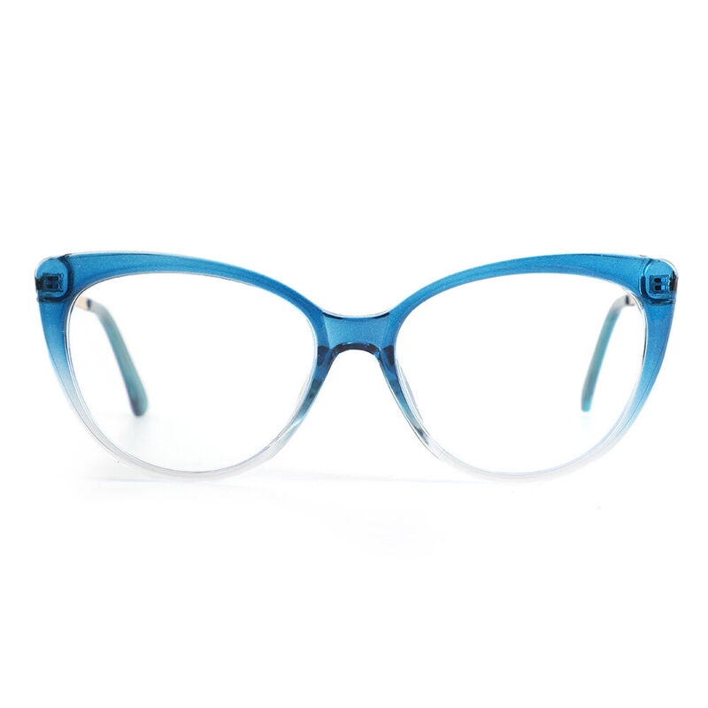 Lindsay Cat Eye Blue Glasses