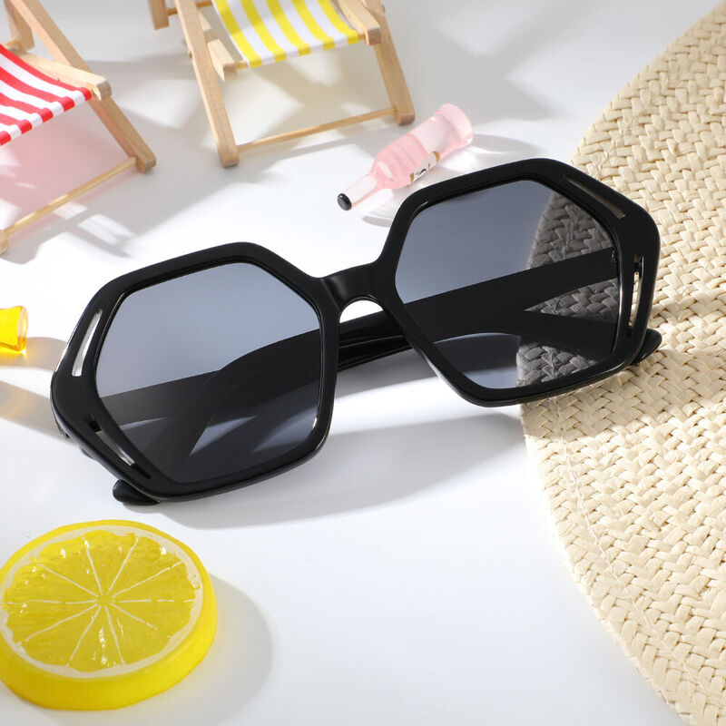 Nigel Geometric Black Sunglasses