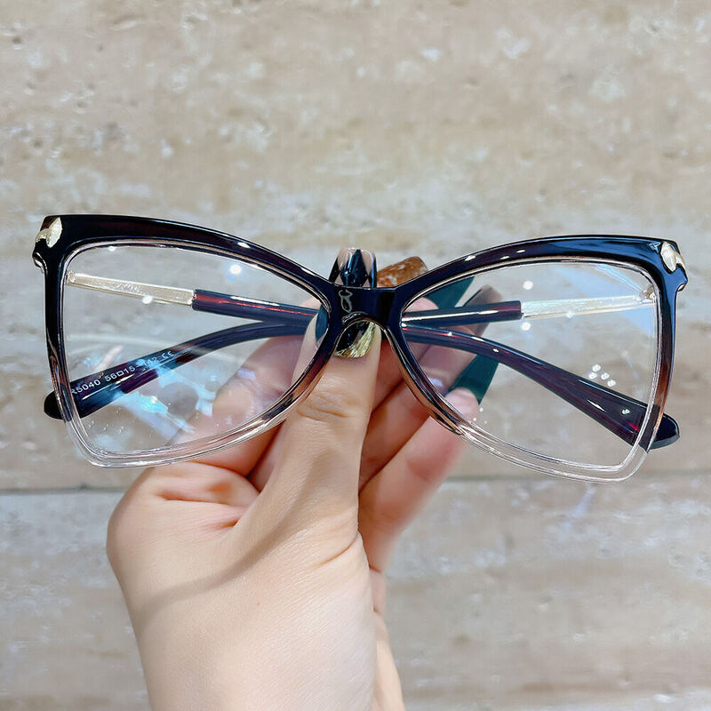 Adoir Cat Eye Brown Glasses