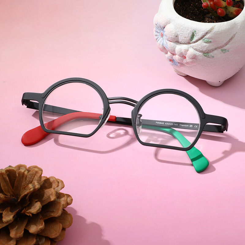 Quille Round Black Glasses