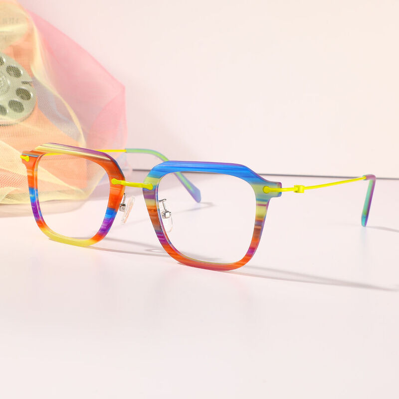 Zechariah Square Purple Glasses