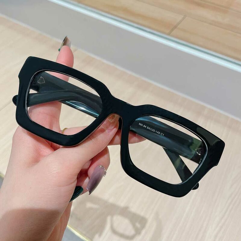 Eugene Quadratische Schwarze Brille