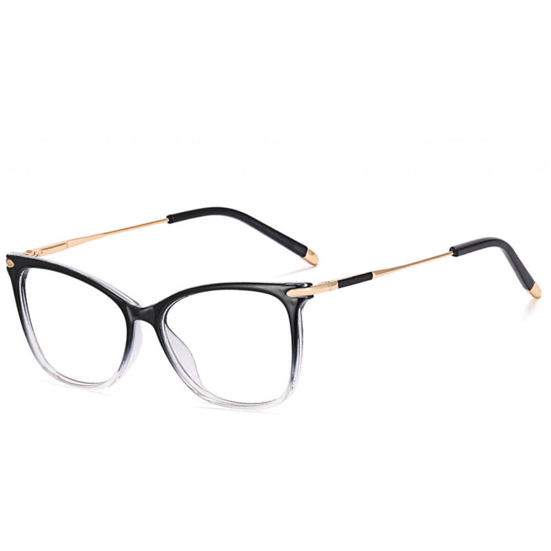 Reginald Square Black Clear Glasses