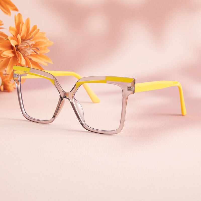 Gloria Cat Eye Yellow Glasses