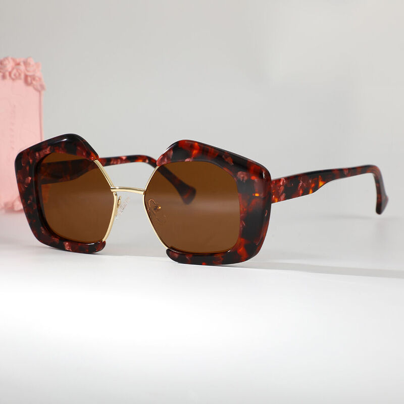 Cicely Geometrische Schildkröte Sonnenbrille