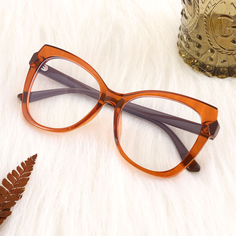 Isabella Cat Eye Orange Glasses