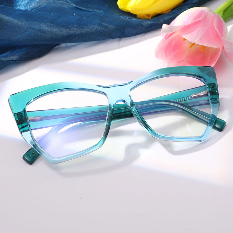 Felton Cat Eye Green Glasses