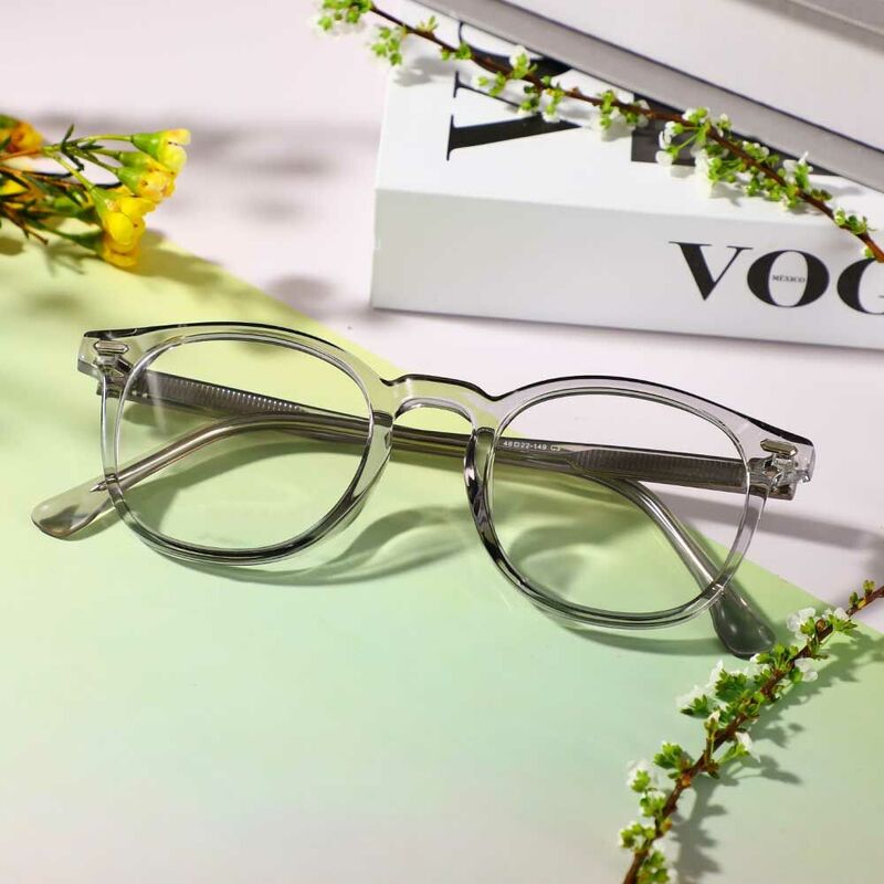 Scripps Round Gray Glasses