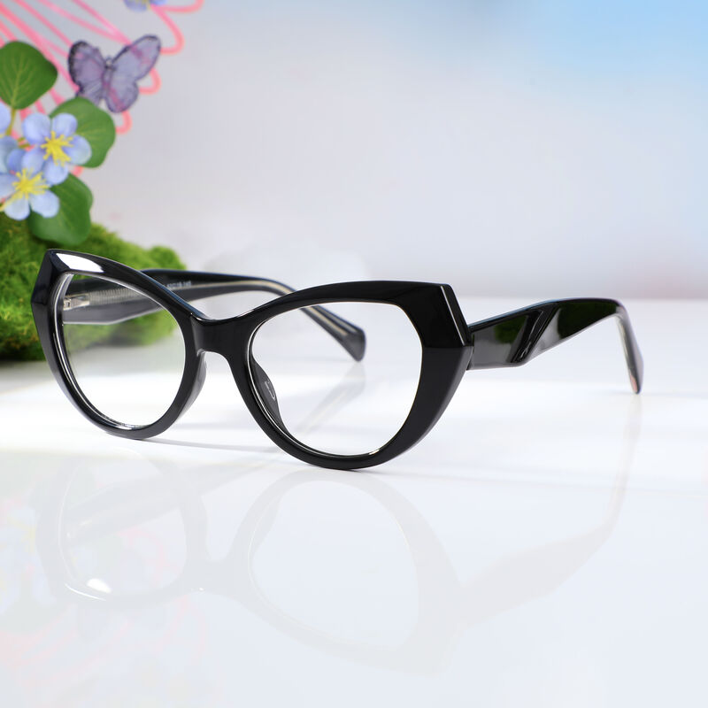 Hermosa Cat Eye Schwarze Brille