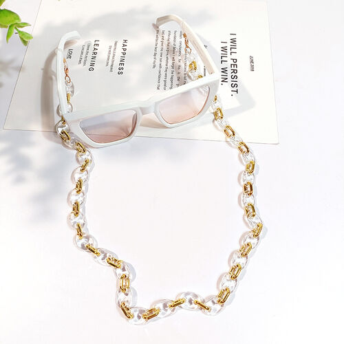 Nora Elegant Acetate Alloy Clear Glasses Chain