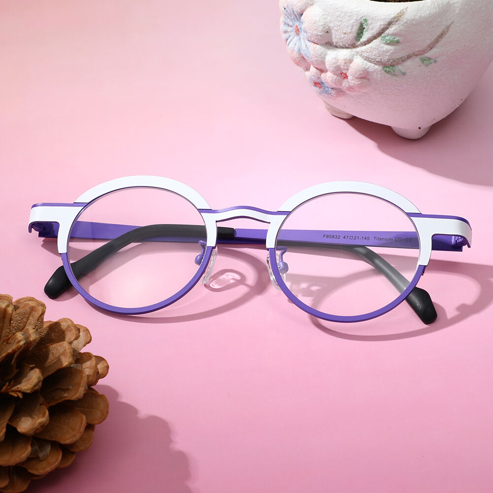 Blume Runde Lila Brille