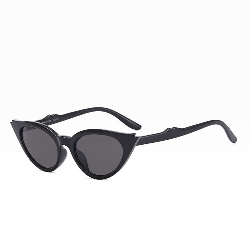 Rosie Cat Eye Oval Black Sunglasses