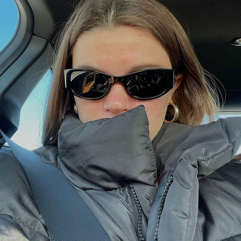 Darcy Ovale Schwarze Sonnenbrille