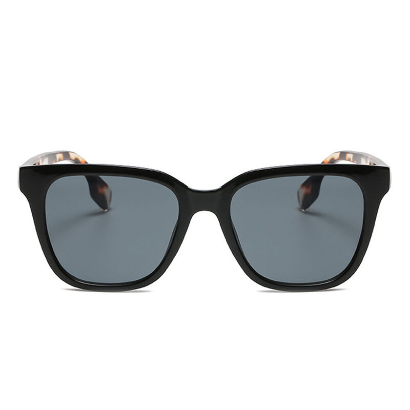 Clare Quadratische Schwarze Sonnenbrille