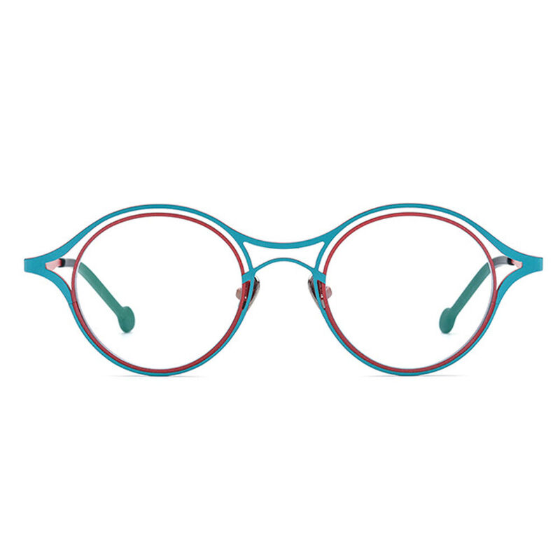 Elton Round Blue Glasses