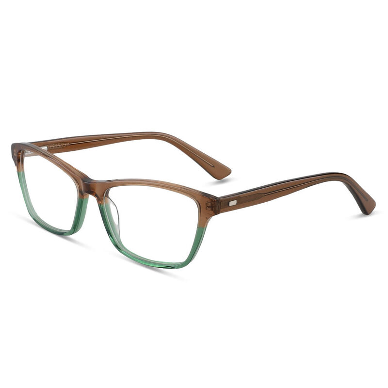 Huertas Rectangle Brown Glasses
