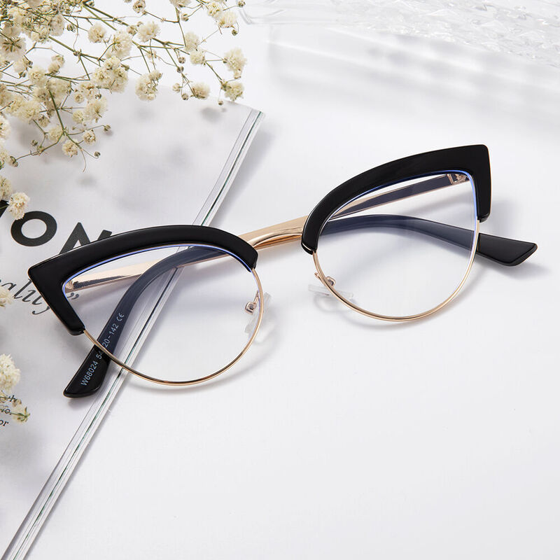 Rohail Cat Eye Black Glasses