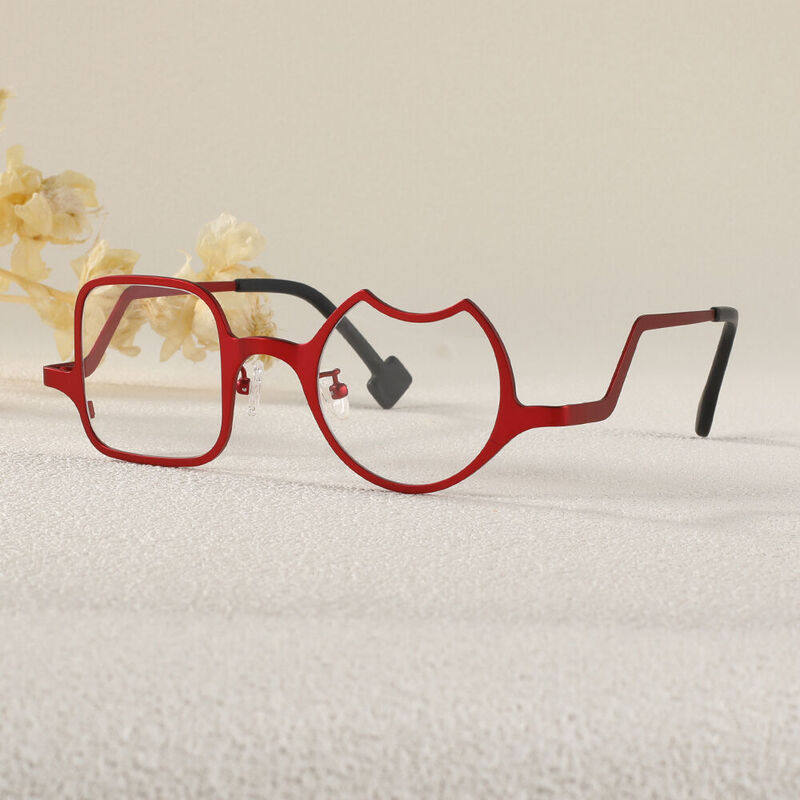 Randy Square Red Glasses