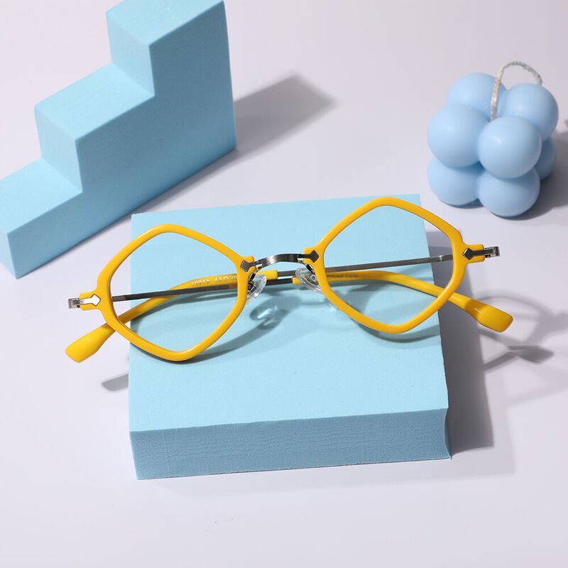 Beav Quadratische Orange Brille