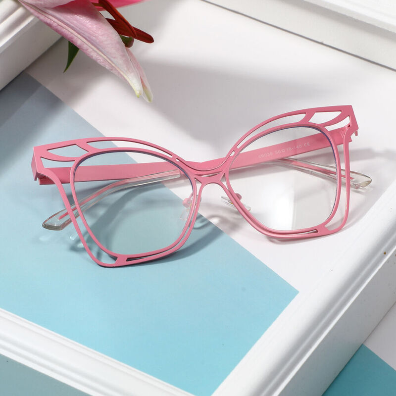 Agneis Cat Eye Pink Glasses