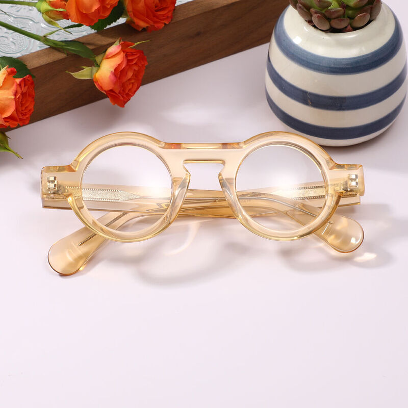 Jesso Round Yellow Glasses