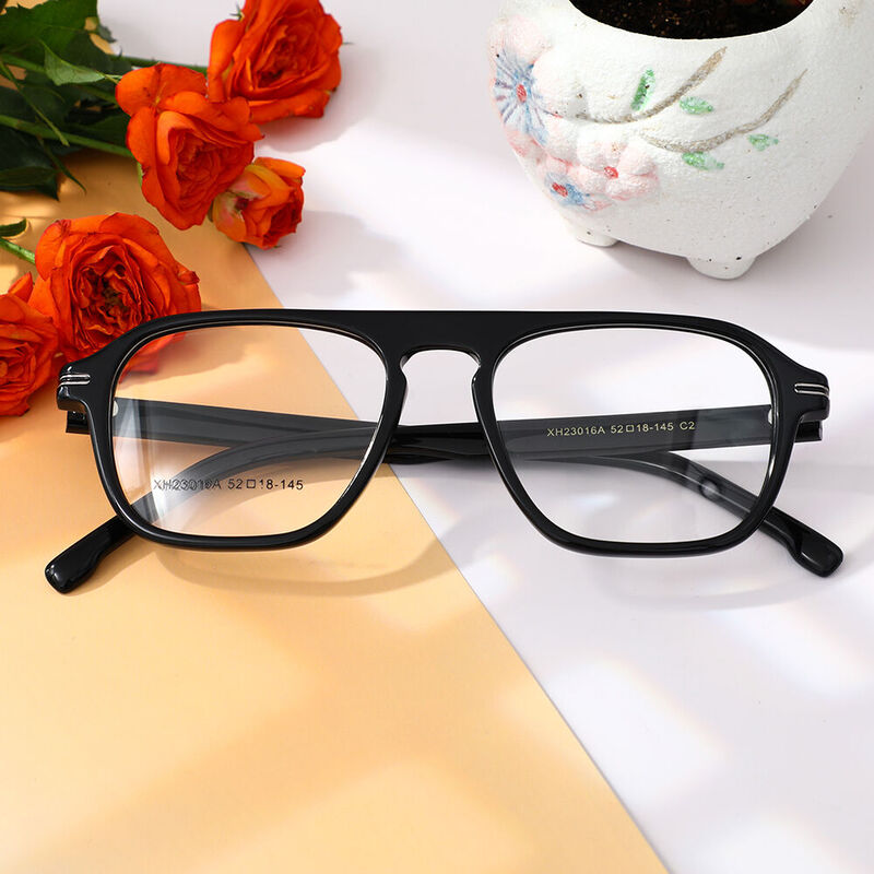 Swinbure Square Black Glasses