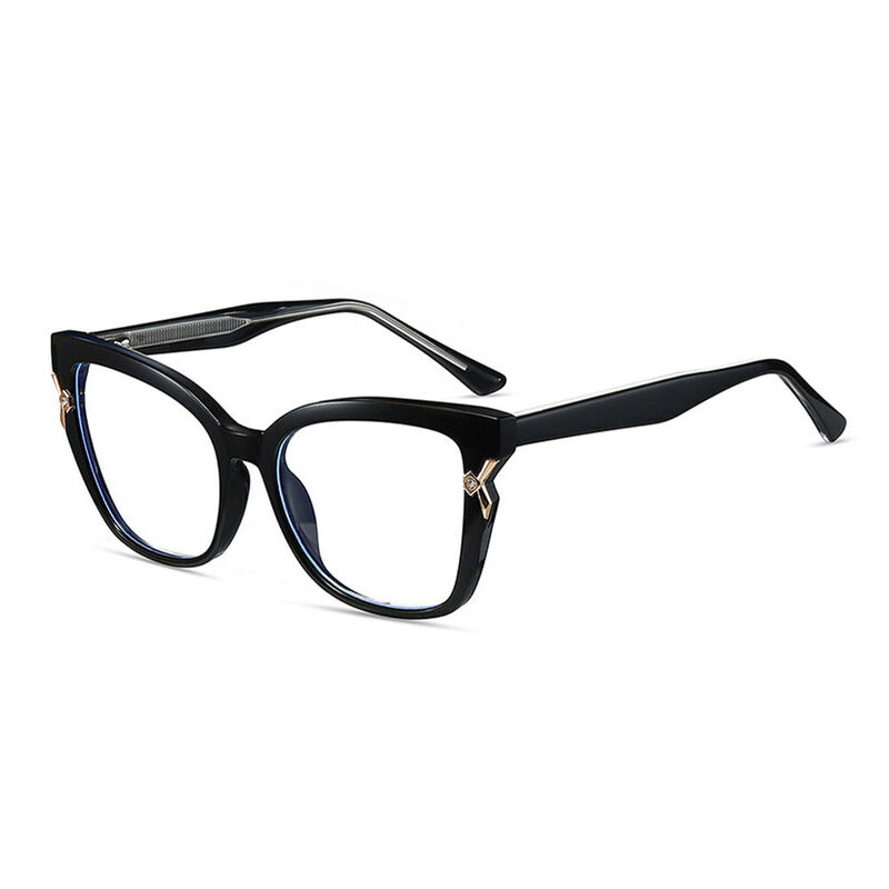 Steeln Cat Eye Black Glasses