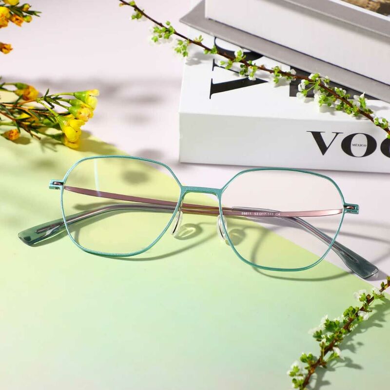 Lunettes de Vue Charles Géométrique Bleu