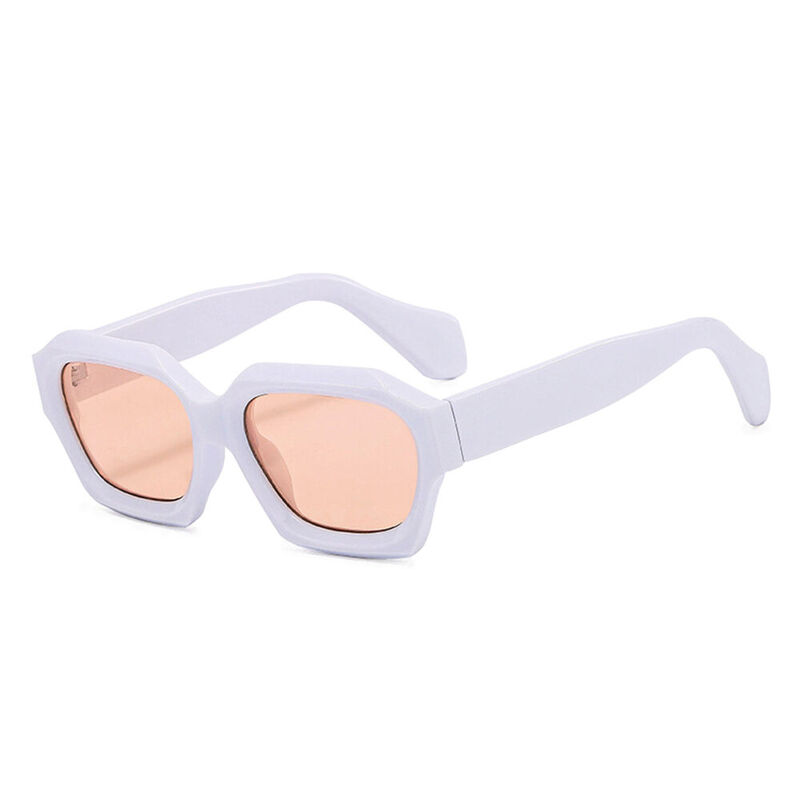Eunice Geometric White Sunglasses