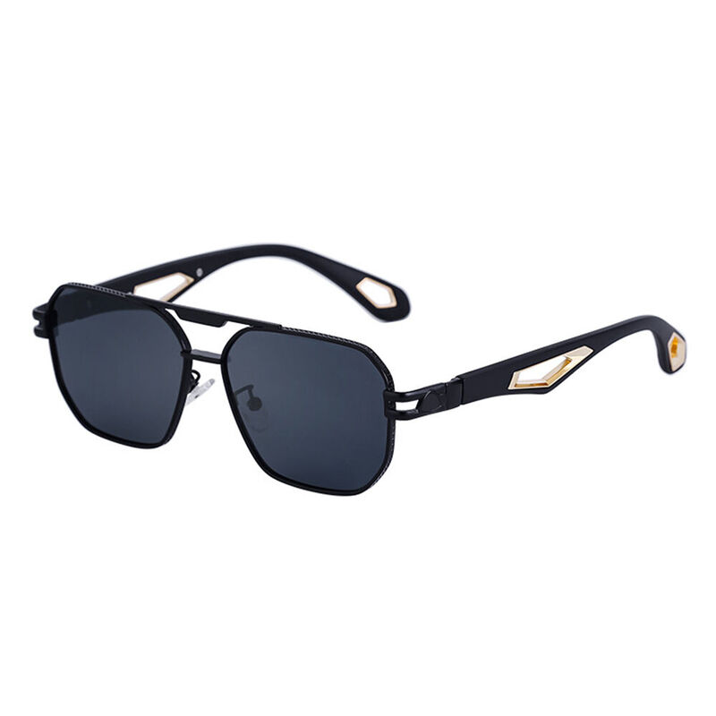 Faustina Aviator Black Sunglasses