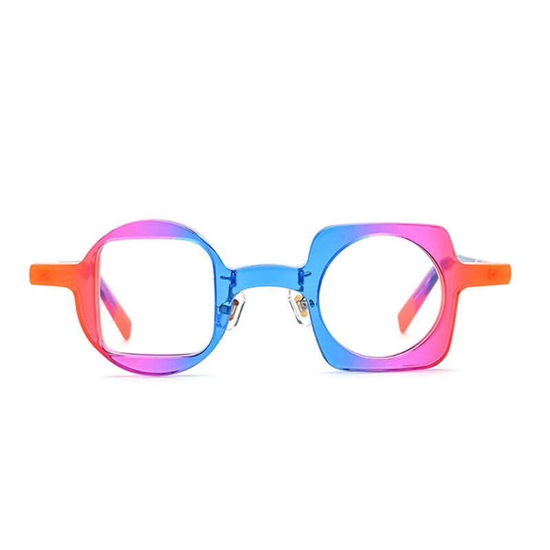 Angell Round Square Blue Glasses