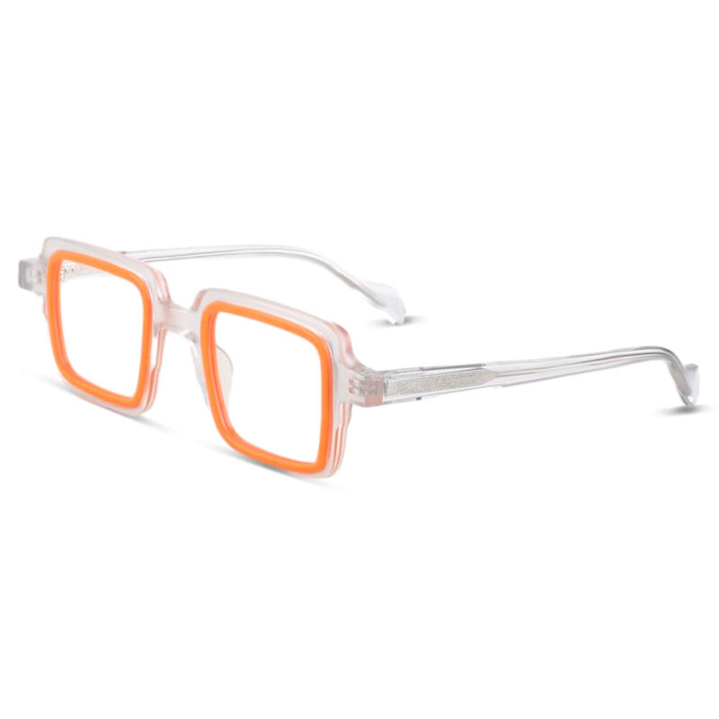 Tetteh Square Orange Glasses