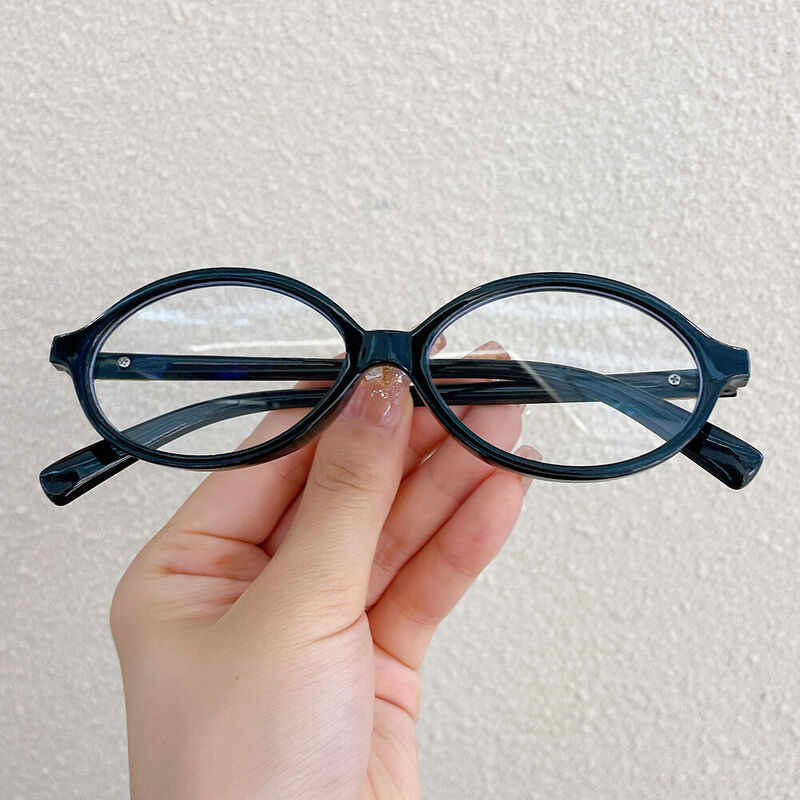 Danni Oval Black Glasses