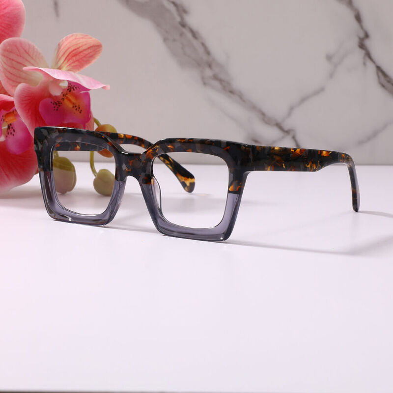 Stewa Square Gray Glasses