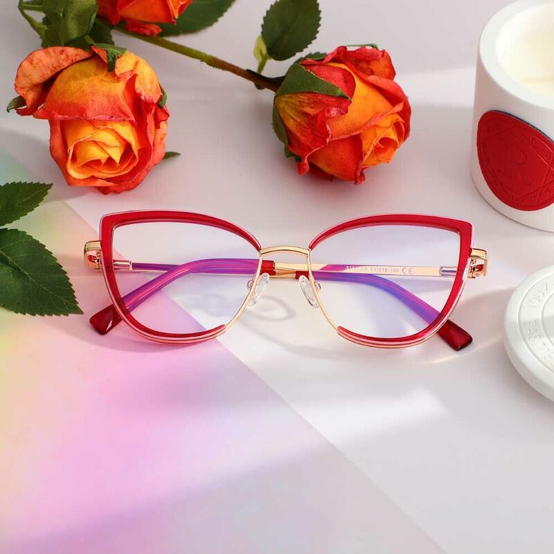 Occhiali da Vista Alva Cat Eye Rosso