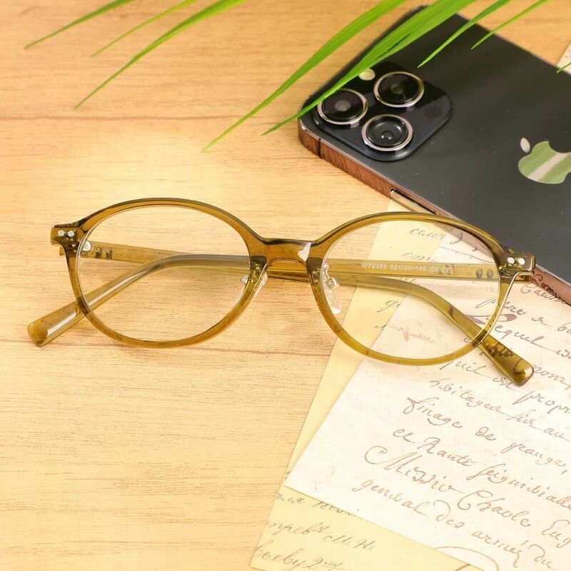 Myra Oval Green Glasses